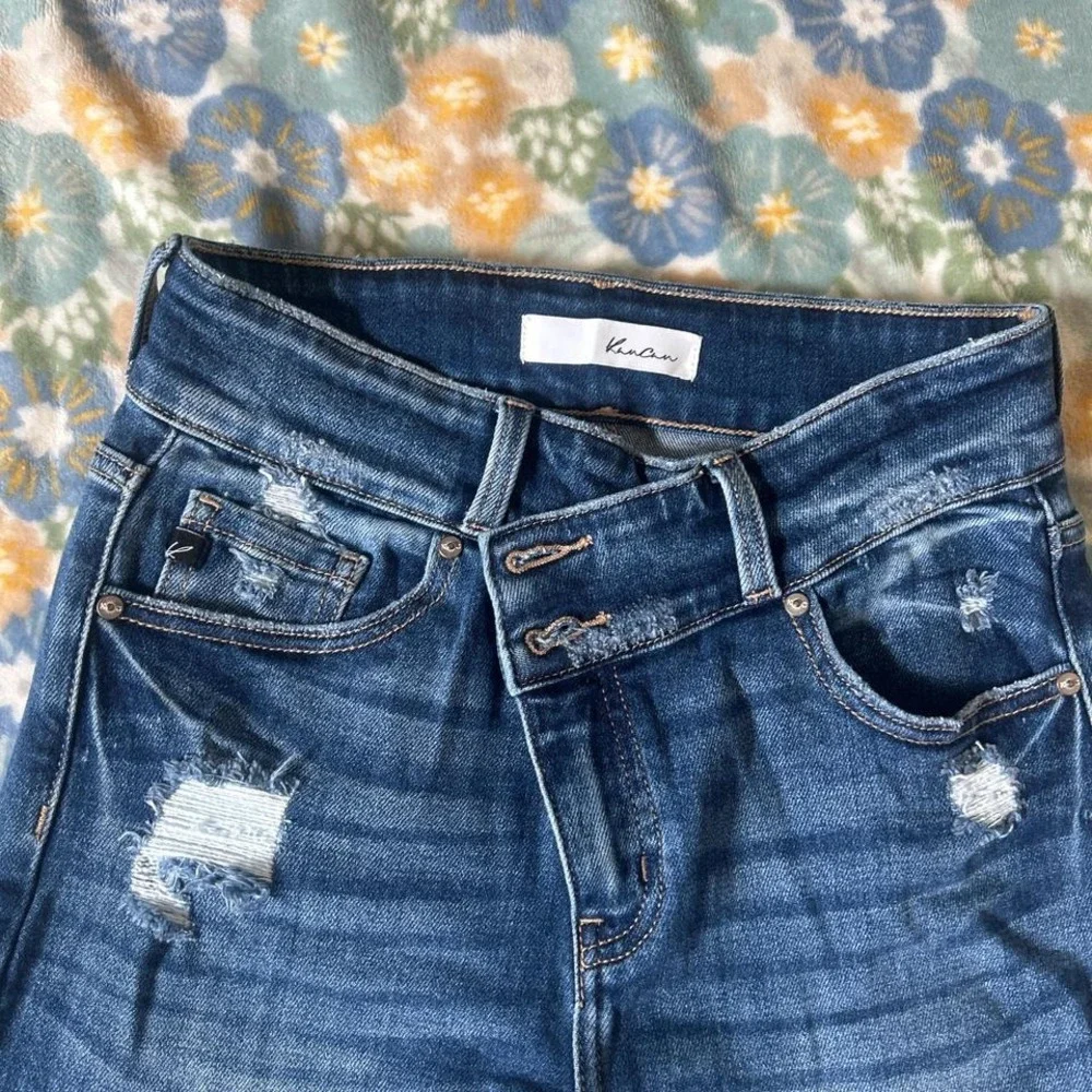 KanCan Blue distressed flare jeans women's 5/26 KC9340M - Picture 2 of 5